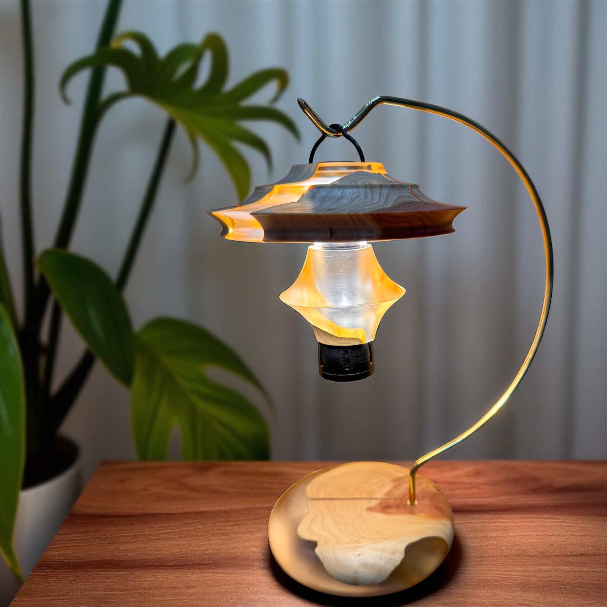 ランタンスタンド スタンドライト ゴールゼロ ウッドレジン レジン 