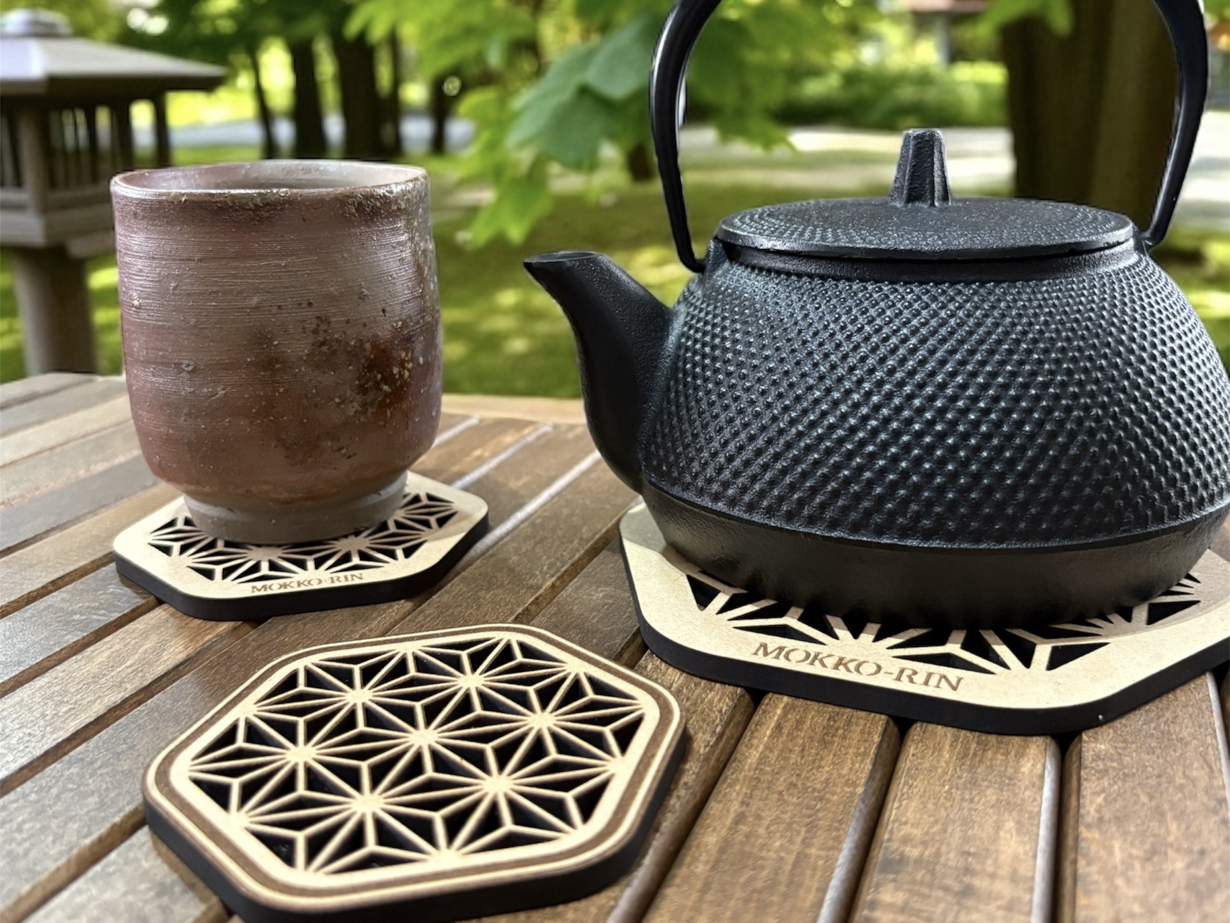 麻の葉文様　鍋敷き&コースター
