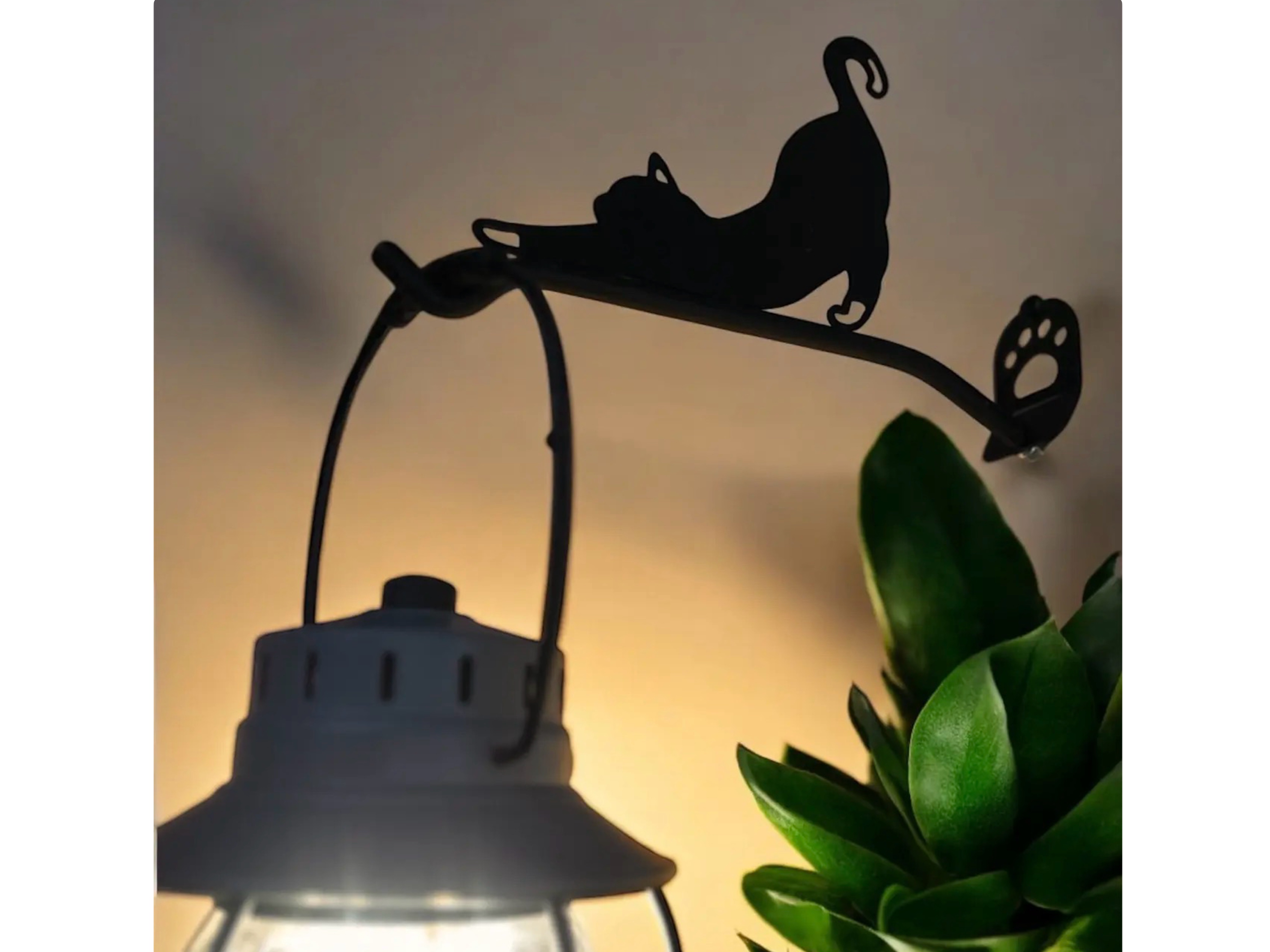 アニマルランタンフック ノビネコ+壁掛け専用金物(肉球)セット