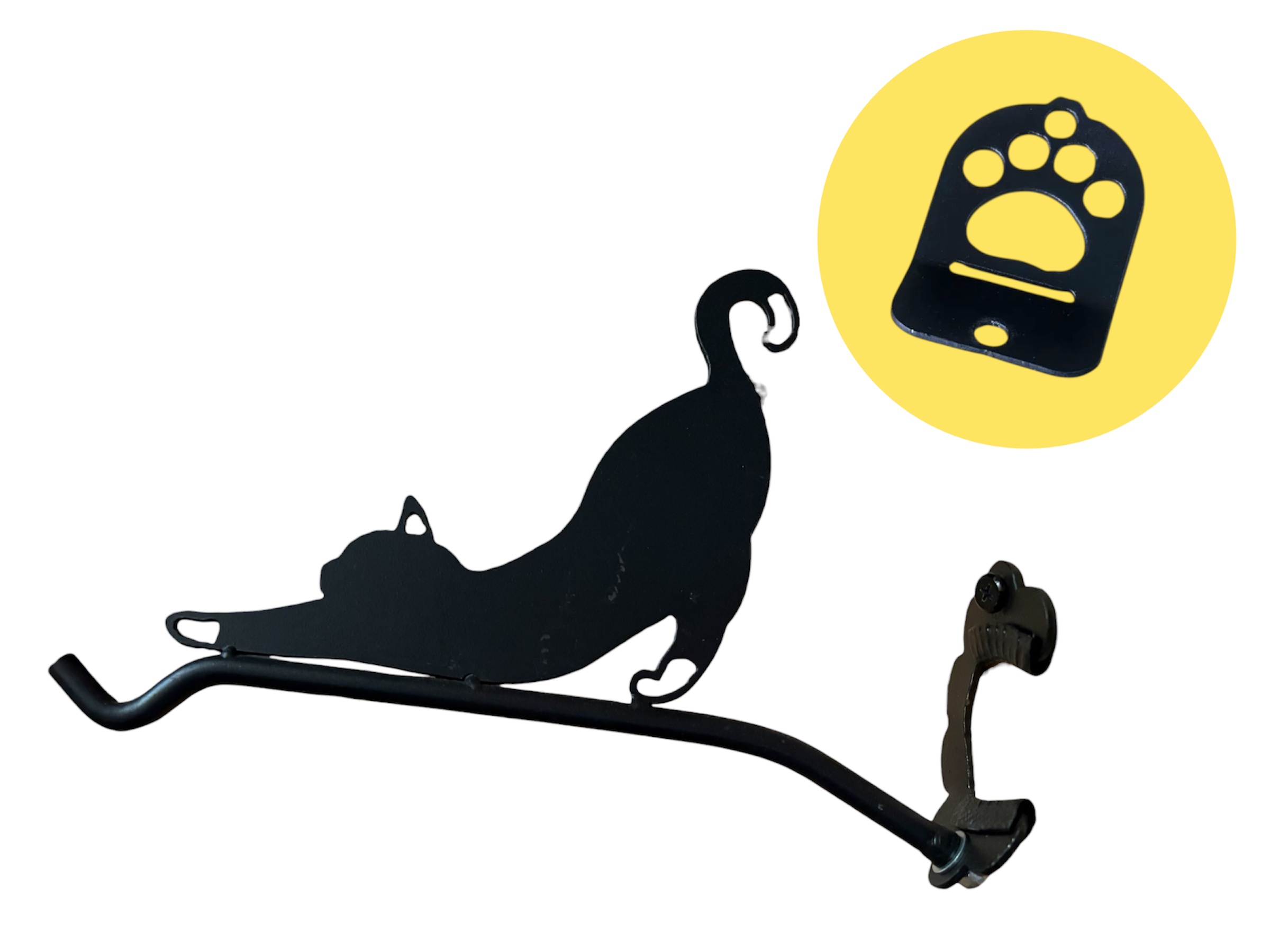 アニマルランタンフック ノビネコ+壁掛け専用金物(肉球)セット