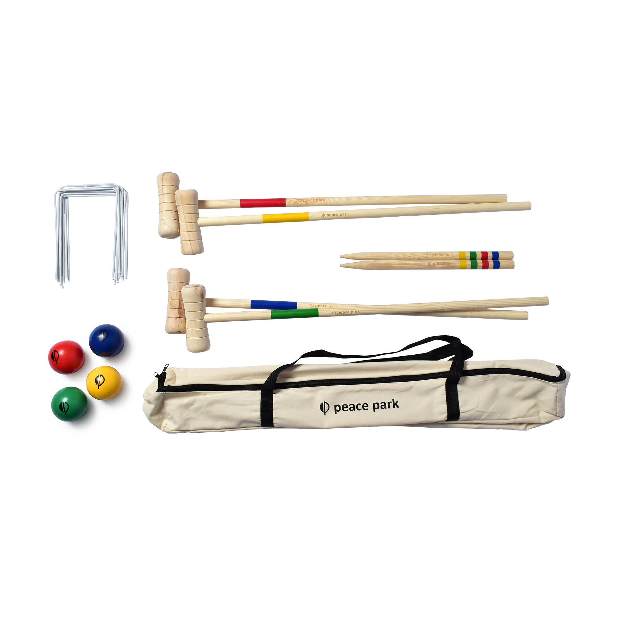 WOOD　CROQUET　SET